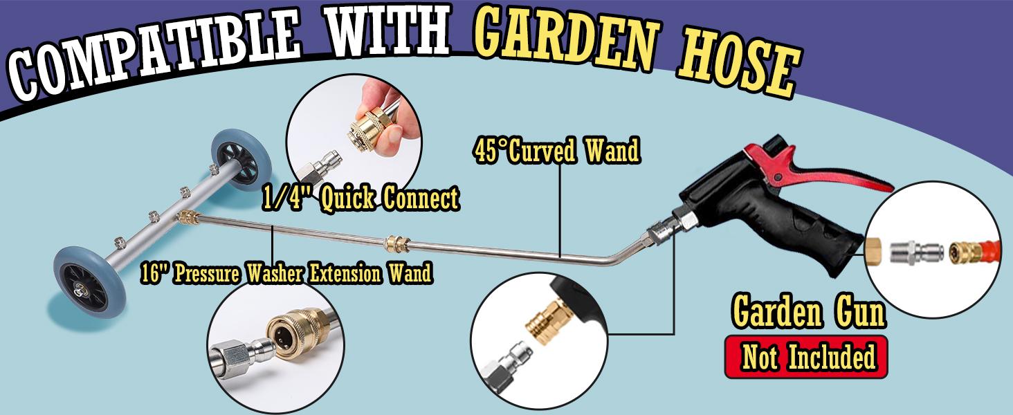2026 16 Inch Undercarriage Pressure Washer Attachment, Undercarriage Washer,Under Car Washer Attachment with 2 Extension Wand, 4000 PSI