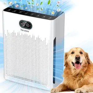 TeraAire HEPA Air Purifier for Home - 2200 Ft² Coverage, PM2.5 Monitor, Pet Mode, Timer, Washable Pre-Filter, Reduces Smoke, Odor, Dander, Pollen, Aromatherapy Function, Ultra-Quiet Sleep Mode