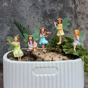 Flower Fairy Design Decorative Garden Decoration, Garden Gnome Statue, 1 Box Cute Resin Crafts, Outdoor Garden Bonsai Decoration Plugin, Home Garden Fairy Tale World Decoration Accessories