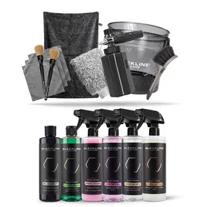 BLACKLINE Blackout Kit – Complete Car Detailing Kit with Foam Cannon, Ultra Foam, Towels, Brushes, Wheel Cleaner, Tire Dressing, and More