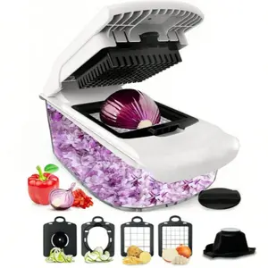 Vegetable Chopper Cutter Mandolin Slicer Manual Onion Salad Food Processor Potato Slicer Vegetable Dicer Kitchen Tool Kitchen Gadgets Vegetable Cutting Slicer (6-In-1 Compact )