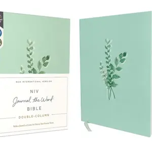 NIV, Journal the Word Bible (Perfect for Note-Taking), Double-Column, Cloth over Board, Teal, Red Letter, Comfort Print: Reflect, Take Notes, or Create Art Next to Your Favorite Verses Hardcover – October 27, 2020