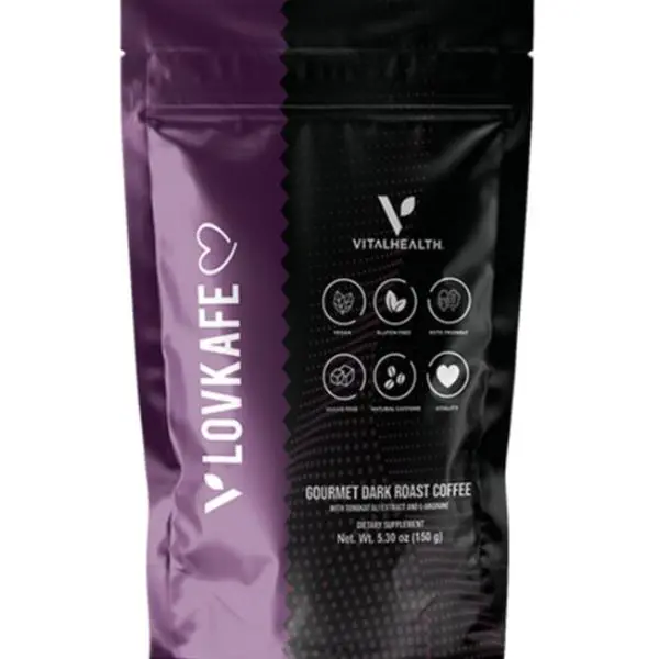 Vital Health Remedies V-Lovkafe Instant Dark Roast Coffee - Gourmet Blend Instant Coffee with Botanical Extracts, Bold, Natural, Rich Taste, Quick Brew Beverage