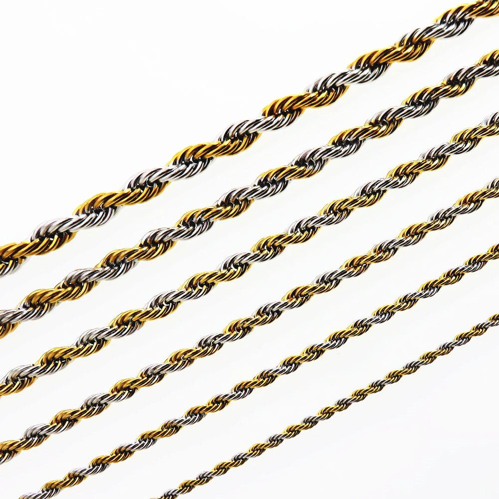 Stainless Steel Gold Twist Chain