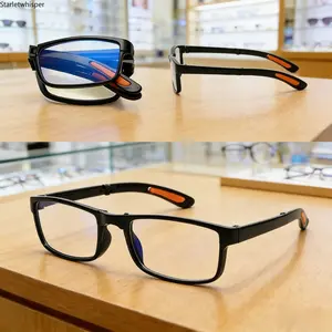 Folding Anti-Blue Light Reading Glasses for Men & Women, TR90 Lightweight Eyewear with Portable Case, Diopter +1.0 to +4.0 for Daily Reading & Screen Use