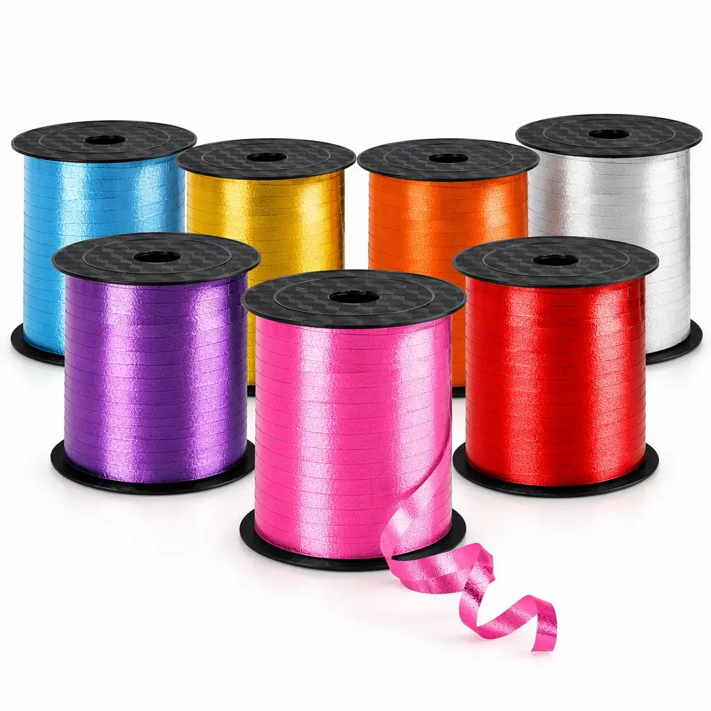Wired Balloon Ribbon, 4/7 Pack 1000yd Decorative Wire-Edge Ribbon with Multi-Color Options, Durable Party String for Gift Wrapping, Christmas Decor, Holiday DIY Crafts for Adults & Kids