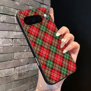 Rounded Edge Phone Case for Google Pixel 10 9 XL 8 7 Pro A  Festive Plaid Pattern Pattern Anti-Scratch Shockproof TPU Bumper Drop-proof Cover Cellphone Protective