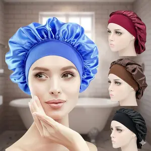 Reusable Washable Shower Cap for Long Hair, Breathable Hair Bonnet for Sleeping, Adjustable Elastic Band Hair Wrap for Women, Travel Hair Protector, Salon Quality Hair Care Accessories for Home Use