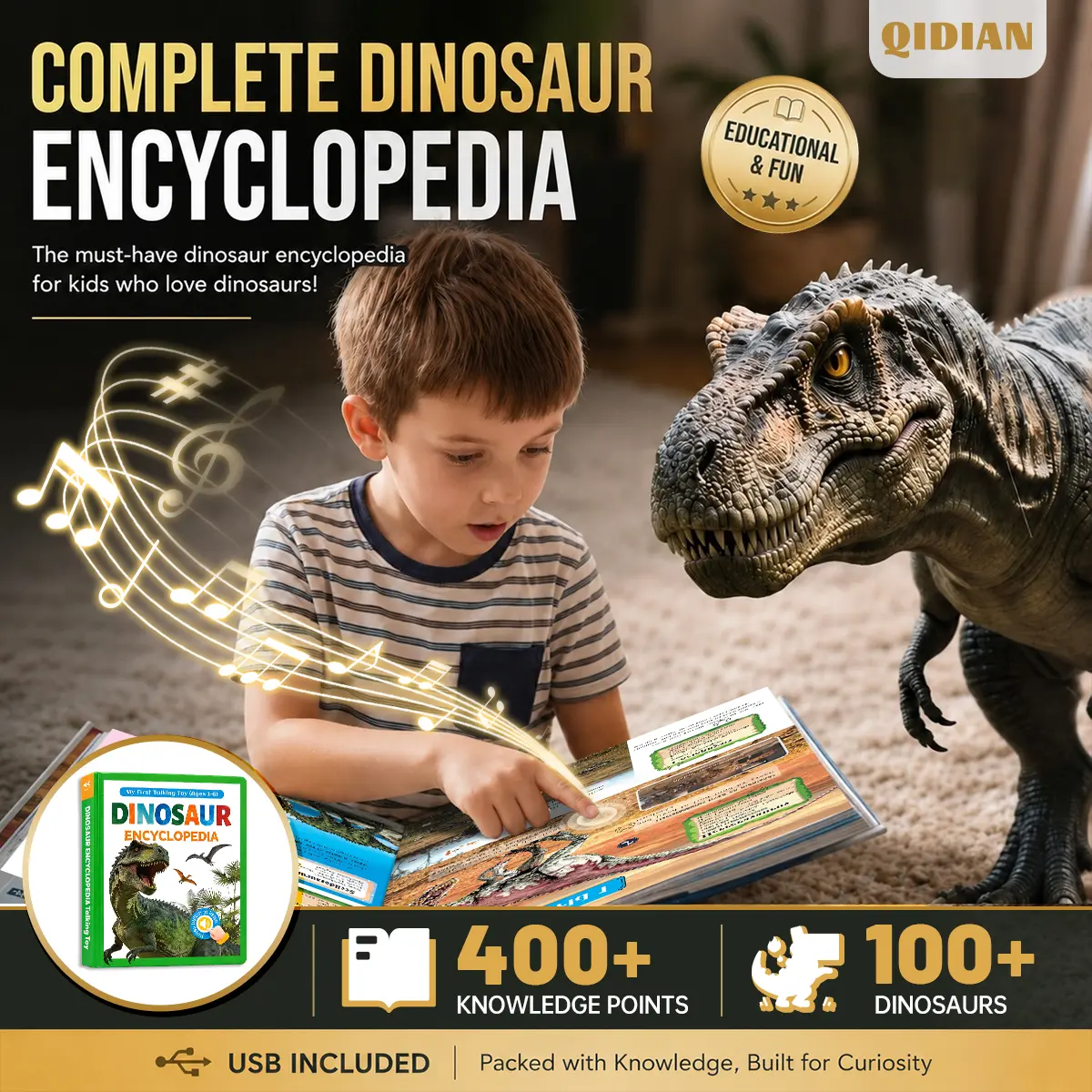 Bilingual Talk Dinosaur-Themed Talking Toy - Malay-English Early Learning Toy for Young Children