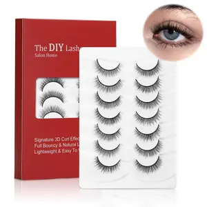 Pefectkey 5D11-Short Strip Lashes 10mm Wispy Natural Look Eyelashes C Curl False Lashes 3D Makeup Eyelashes Extensions Eyelash Extensions Cosmetic Lash Extensions Lash Extension Eyelash Extension Makeup Eyelashes Extensions