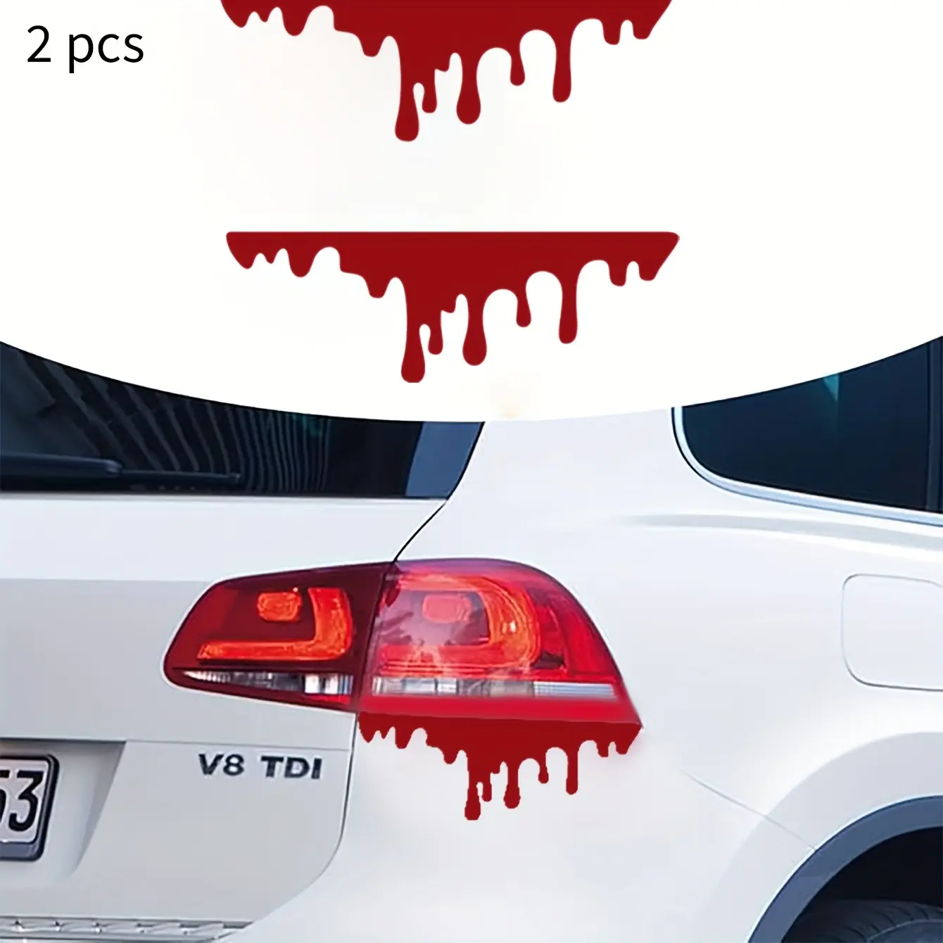 2PCS/SET Exclusive Dark Community Blood Drip Sticker, Simulated Blood Stain Personalized Tail Light Decal, Universal Car Sticker, Car Decals, Suitable for Sedans, Motorcycles, Waterproof & Scratch-resistant Creative Scratch Cover Sticker, Decal for Cars