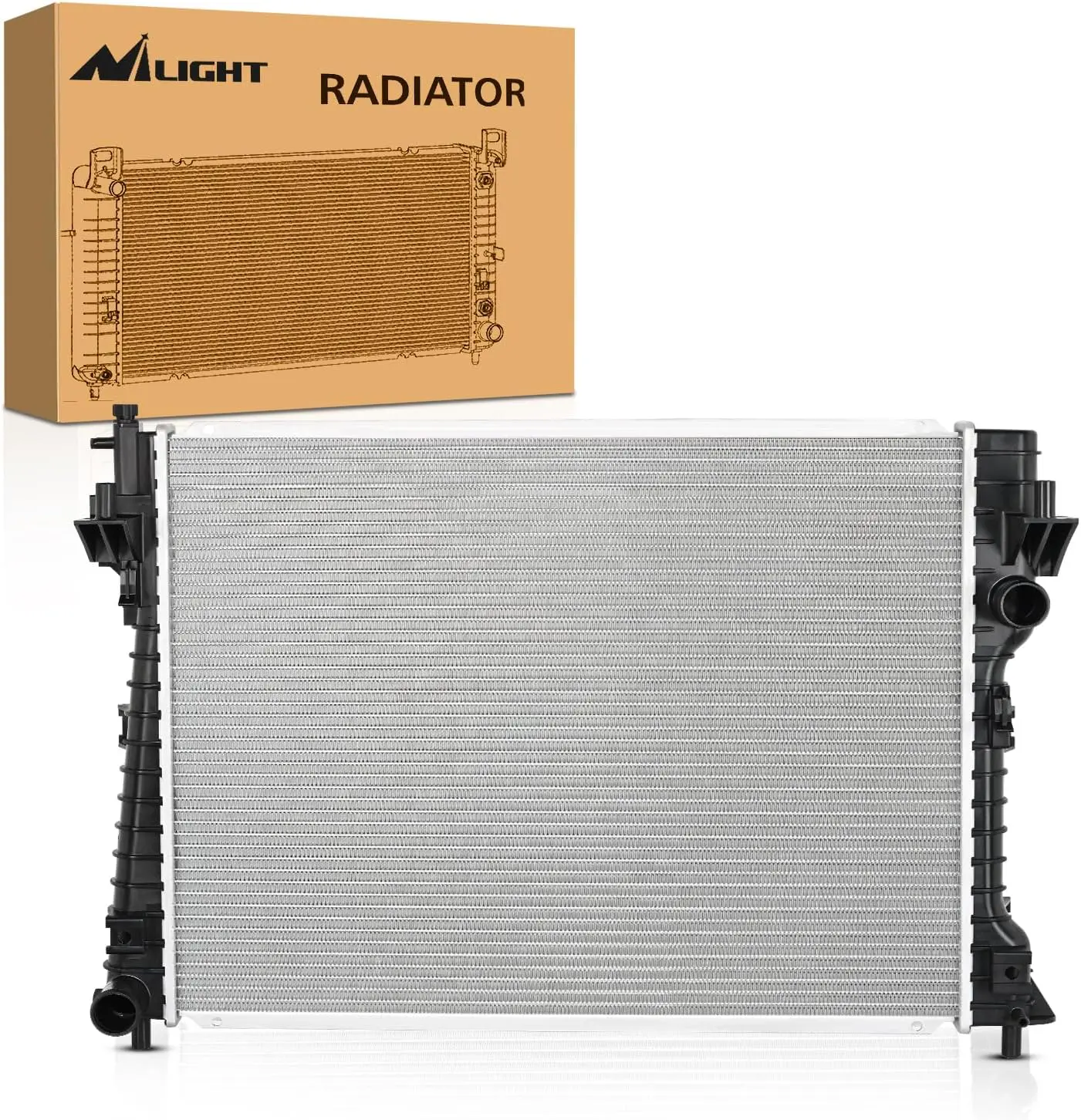 Nilight Performance Aluminum Core Radiator - OEM Replacement for Ford Mustang 2005-2014 RWD 3.7L/4.0L/4.6L/5.0L V6/V8 Engines, 100% Leak Tested, Precision Folded Fins, Boil Protection, Pressure Seal, Reliable After-Sales Service