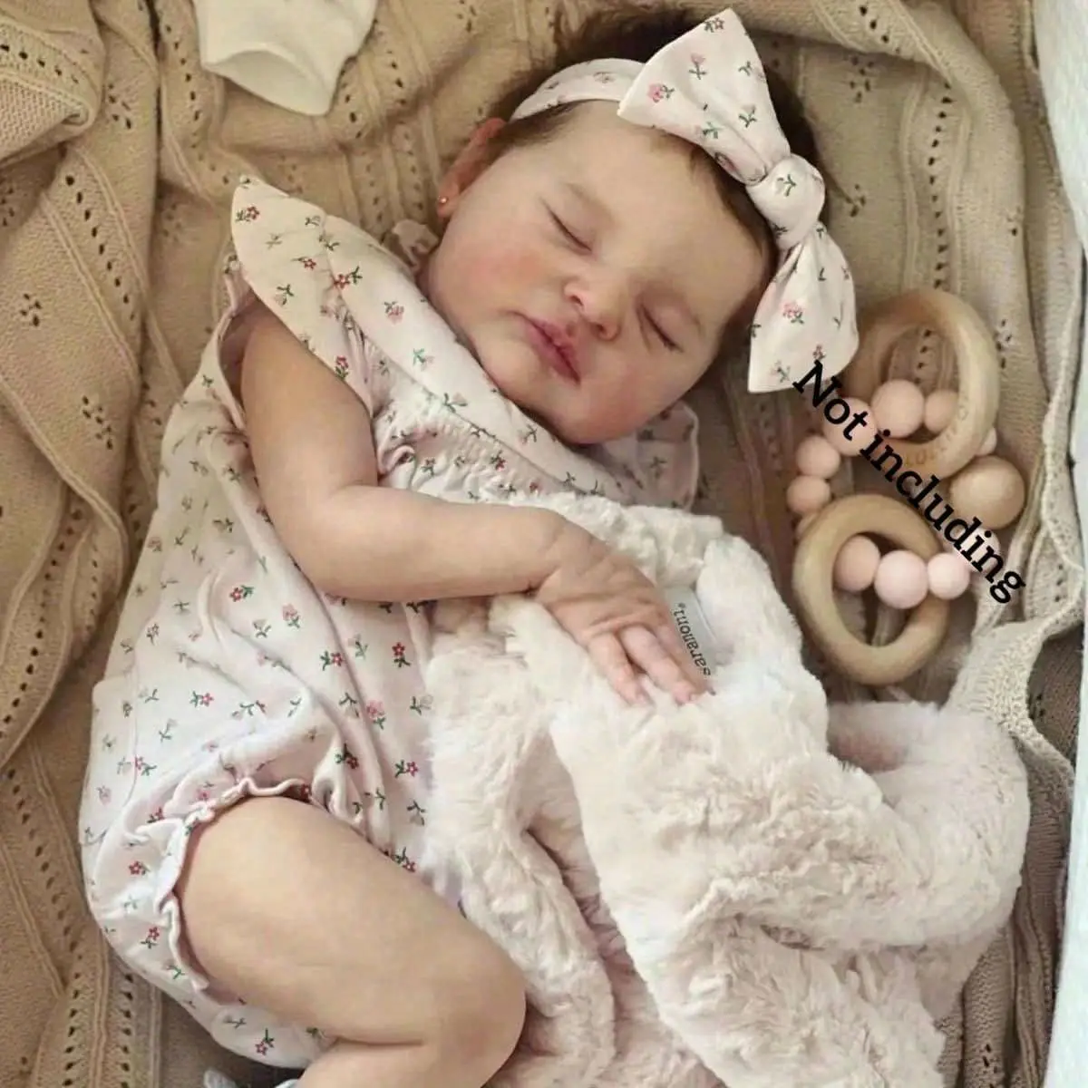 BZDOLL Realistic Lifelike Sleeping Baby Doll - with Soft Vinyl limbs & Cloth Body, 3D-Painted Light Beige, Closed Eyes, - Includes Pacifier, Bottle, Birth Certificate - Non-Posing Newborn Toy for Girls/Boys Ages 3+ - Birthday/Christmas Gift for Kids