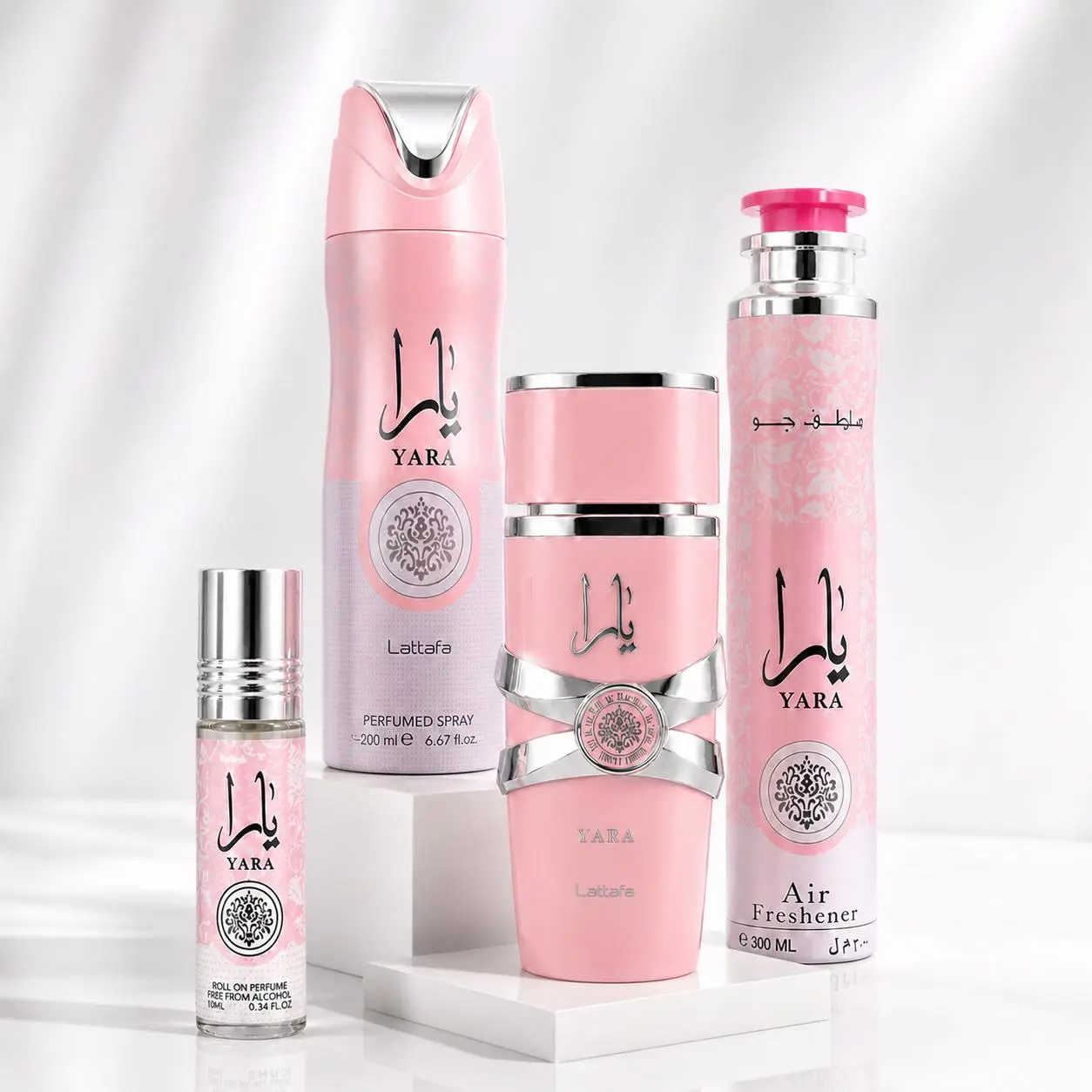 Lattafa | Yara Perfume + Air Freshener + Body Spray + Oil 10ML | 200ML | Women's Fragrance | Aromatic Orchid + Gourmand Accord & Vanilla Fragrance Notes