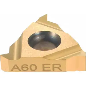 Carmex 16 ER A60 BXC Carbide Laydown Threading Insert TiN Finish, RH External Partial Profile 60° Thread, 48-16 TPI, 3/8" Inscribed Circle, 0.146" Thick 16ERA60BXC