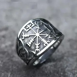 New Men's 316L Stainless Steel Rings Vintage Viking Nordic Slavic Pagan Amulet Finger Fashion Jewelry Gift