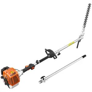 48CC Gas Powered Hedge Trimmer, Powerful String Trimmer, Brush Cutter,Pole Saw with Extension Pole Garden Trimming Tools for Tree Trimming and Branch Cutting