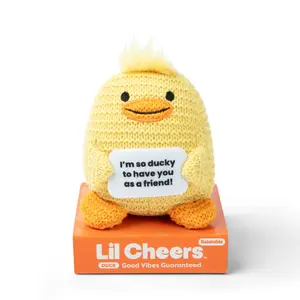 Lil Cheers Duck By Relatable, The Uplifting Crochet Plush Friends Spreading Good Vibes, Perfect Plushies And Stuffed Animals To Gift For Kids And Adults, Includes 1 Duck Plush