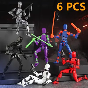 T13 Action Figure Set, 6pcs Titan 13 3D Printed Toy, Articulated Model Kit, Articulated Figures, Ideal Gift for Collectors & Hobbyists, Assembly Required