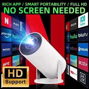 Mini Projector with WiFi & Bluetooth Manual Keystone Correction Built-in Speaker 180° Rotatable Portable Projector 40"-130" Screen for Smartphone Laptop HD Support
