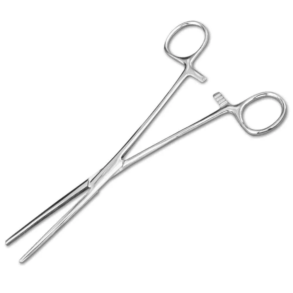 8" Overall Stainless Steel Durable Corrosion-Resistant RI 526-F ST Ratcheting Grip Mosquito Forceps for Barbecue, Kitchen, Fishing, Fly Tying, Medical Use