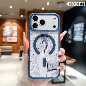 Whale Shark And Manta Ray Design Pattern Magnetic MagSafe Phone Case for iPhone 17 Air/16 Pro Max 15 Pro 14 13 12 11 Plus Shockproof Slim Protective Cover Casing