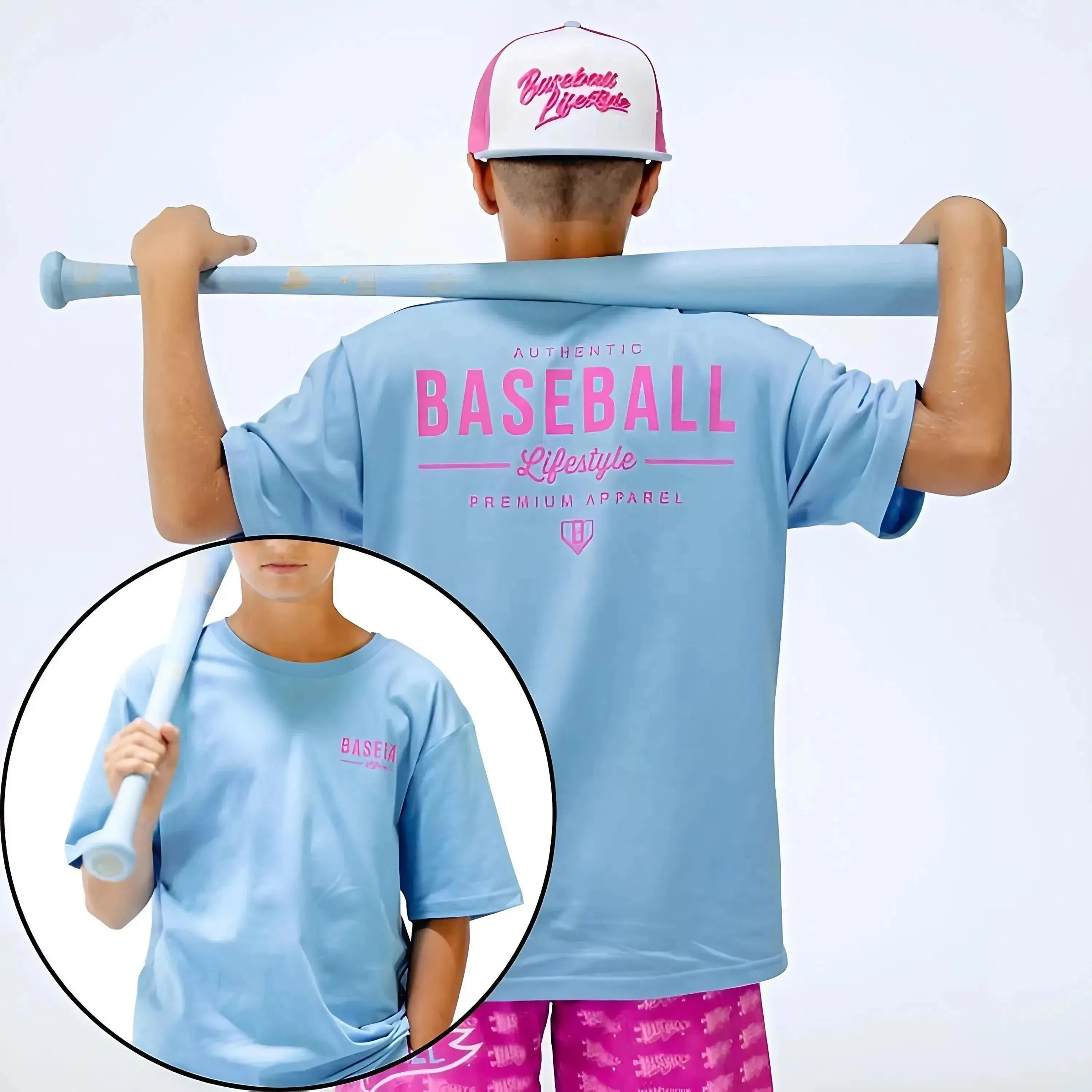 Youth & Adult Baseball Lifestyle Candy Blue T-Shirt, Baseball Shirt, Trending Graphic Tee, Gift for Boys and Girls, USA-Made & Printed Apparel
