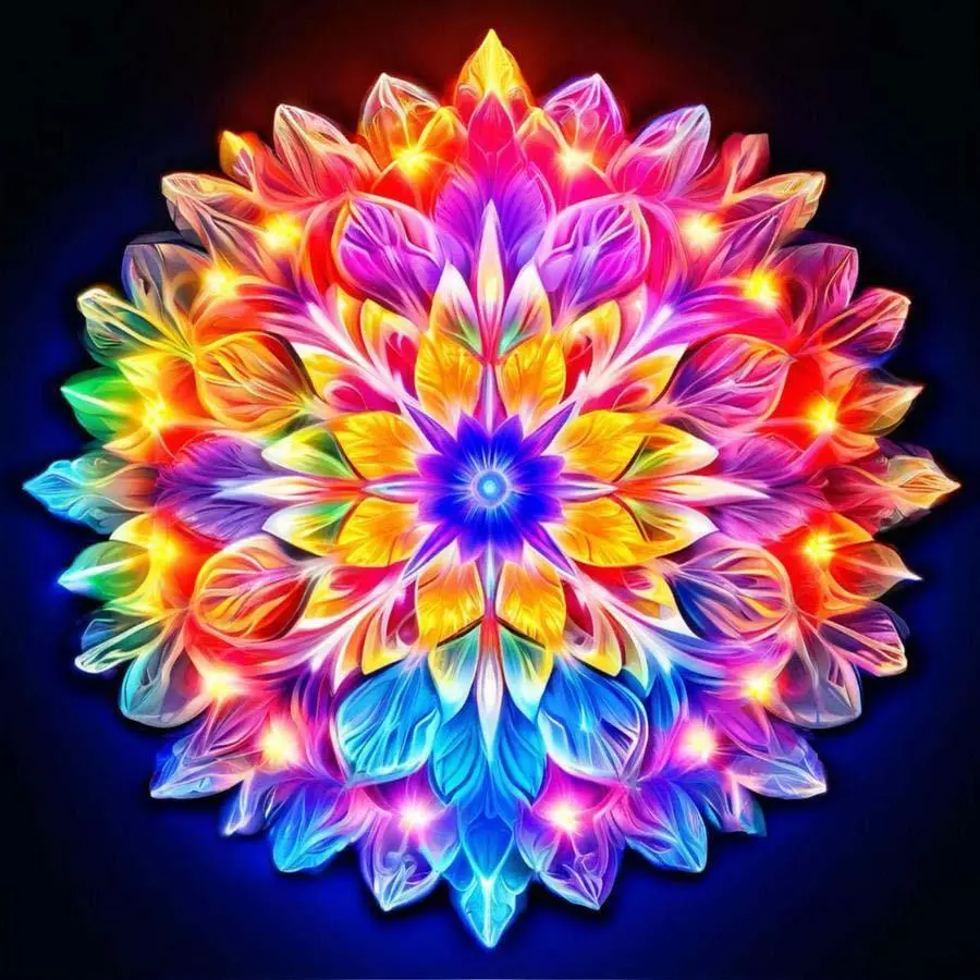 Flower Pattern Round DIY Diamond Arts Colorful Painting Kit without Frame, DIY 5D Diamond Arts Colorful Painting Kit, Handicraft Wall Art Decor for Home Living Room Bedroom