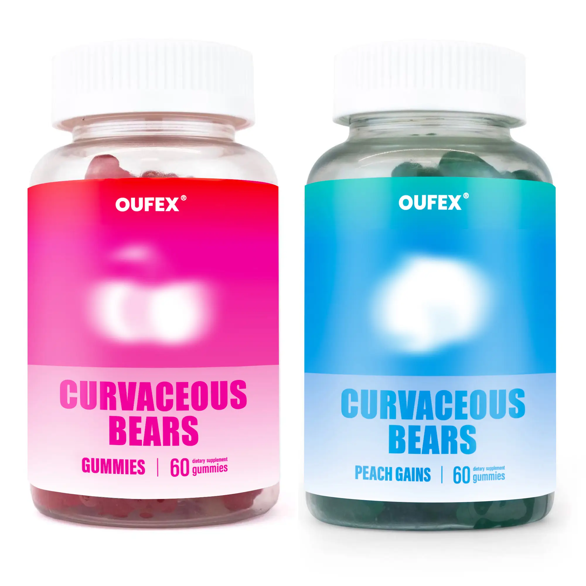 OUFEX Combo Pack - Curvaceous Bears Gummies, Peach Gains Gummies, Workout Aid fo...