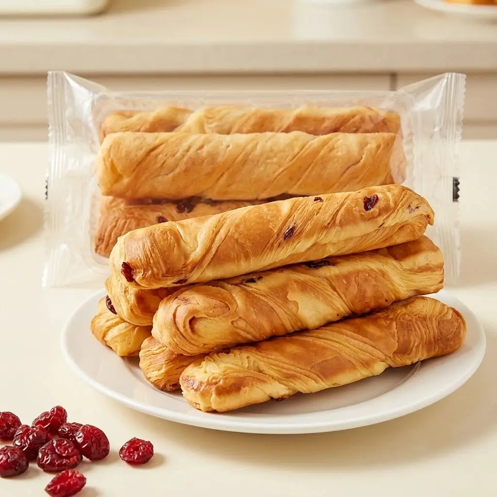 LEJINJI Cranberry Stick Bread 13.4 oz - Chinese Soft Breakfast Pastry, Fruity Filling Dessert Snack
