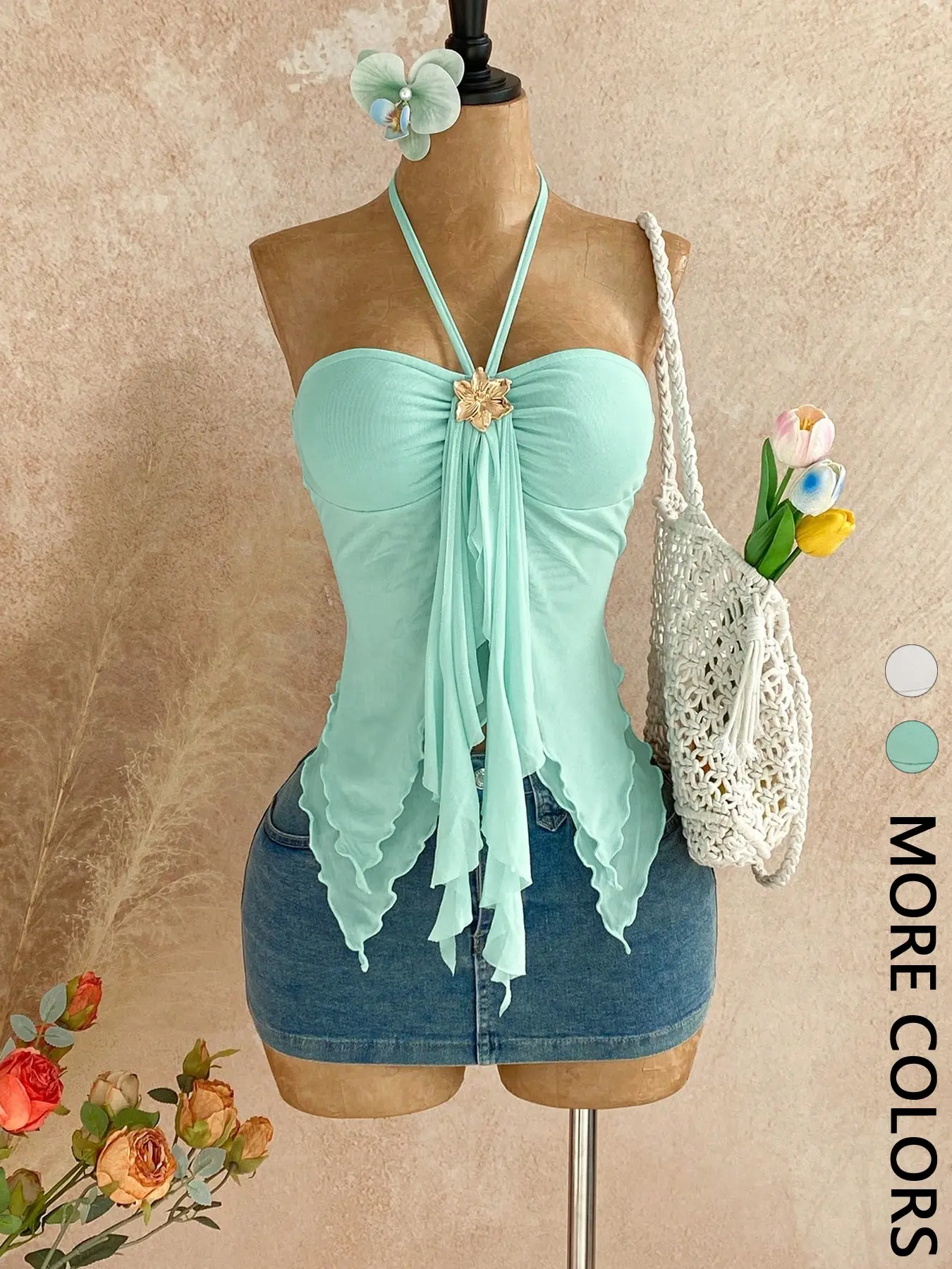 Strapless Crop Top, Sexy Fitted Sleeveless Top, Elastic Waist, Leaf Edge Design, Perfect for Beach & Dates, Versatile Summer Wear, Crop Camisole
