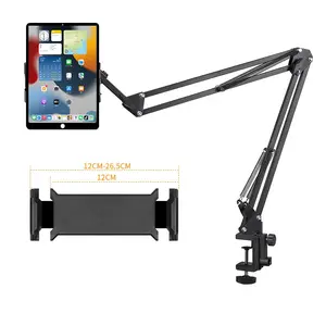 UGIFT Phone Holder for Desk, Phone Holder for Bed with Adjustable Clamp Clip, Flexible Phone Stand Lazy Bracket Mount Long Arms Clamp for iPhone, Samsung, Google Pixel, Moto (Black)