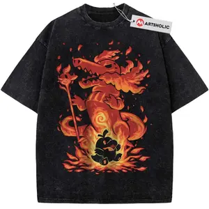 [Sale off up to 30%] Fuecoco vs Skeledirge Shirt, Anime Shirt, Vintage T-Shirt, Unisex Short Sleeve Tee T-Shirt, cotton menswear Top Tshirt