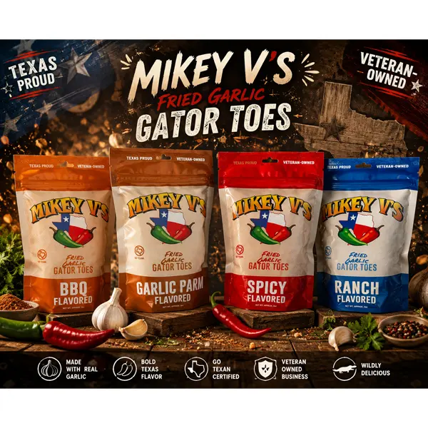 Mikey V’s Garlic Parmesan “Gator Toes” – Deep-Fried Garlic Snacks, Crunchy Cheesy Bites, 3 oz Bag