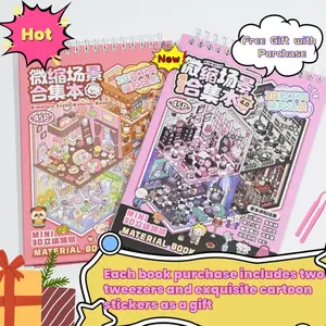 Cute & Quirky Miniature Scene Sticker Book 3D layered plastic stickers, reusable Cartoon house & garden, self-adhesive, mixed colors Ideal for DIY, scrapbooking, home decor. Cute, durable, also for fridge, phone case, laptop.