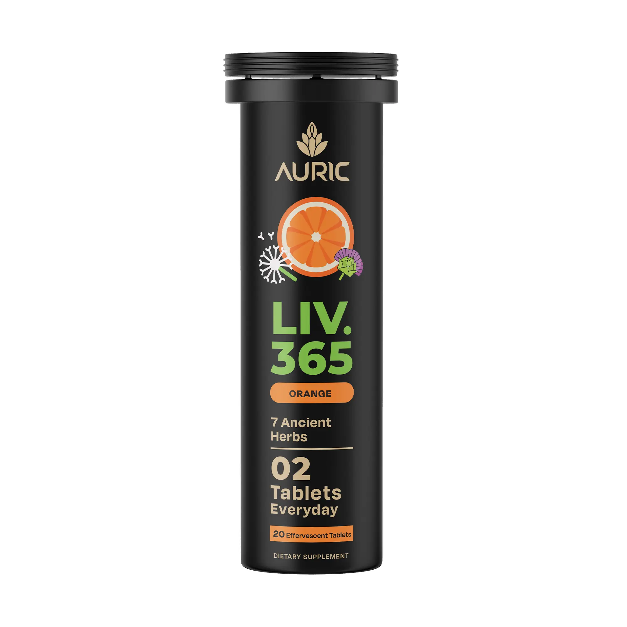 Auric Herbal Liver Support Supplement | Milk Thistle (Silymarin), Turmeric, Garlic, Ginger for Liver Health | Advanced Detox & Cleansing Formula for active Liver | 20 Tablet | Plant Based Gluten-Free | Liv365