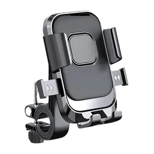Universal Motorcycle and E-Bike Phone Mount, 6-Claw Triangle Grip, One-Hand Quick Release, Shockproof Design, Fits Handlebar 15-34mm, Universal Phone Holder
