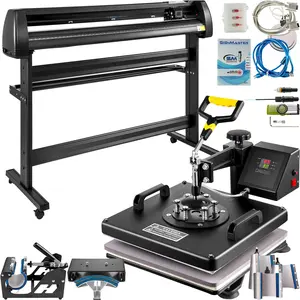 VEVOR 8 In 1 Heat Press Sublimation Machine & 53" Vinyl Cutter Cutting Plotter