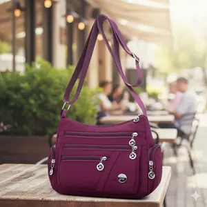 Women's Waterproof Oxford Crossbody Bag - Multi-Functional Tote with Large Capacity, Scratch Resistant, Detachable Strap, Quick Access Zipper, Comfortable Shoulder Strap for Urban Travel and Shopping