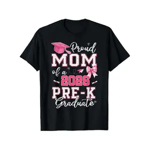 2026 Pre-K Graduation T-Shirt - Proud Mom of Pre-K Graduate, Loose Fit Casual Round Neck Tee with Diploma & Suitable for Pre-K Parties, Achievement Outfit (Comfortable Graduation Attire) Graphic Tshirt