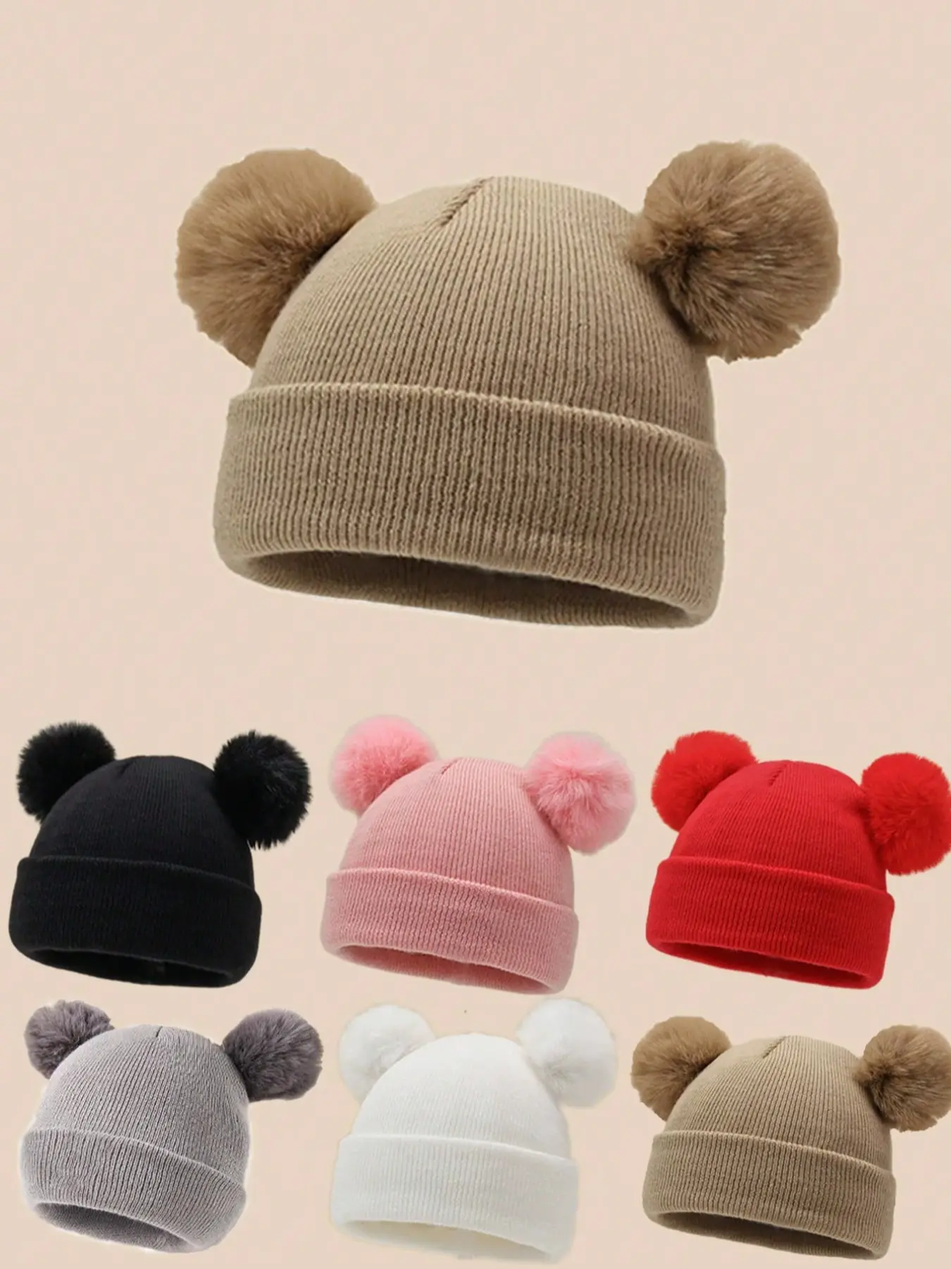 Newborn Baby Knit Hat, Cute Toddler Beanie, Infant Beanie, Beanies, Knitting Beanie, Warm Lightweight Breathable Durable Winter Accessory Warmer, Unisex 0-3 Years