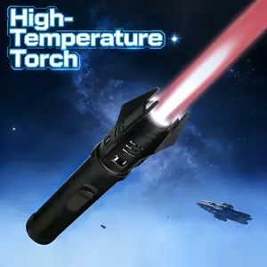 1pc Windproof Butane Torch Lighter | Adjustable Jet Flame With Safety Lock, 360° Turbine Ignition Gun Design, Metal & Battery-Free, Ideal For Camping, Bbq, Cooking, Welding & Outdoor Activities (Butane Not Included) fire starter