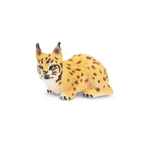 Toymany Hand-Painted Crouching Lynx Figurine Wildlife – Small Size, Realistic Animal Model, Ideal for Early Education, Montessori Sensory Play, Cake & Party Decorations, Desk & Home Décor, Thoughtful Gifts, and Collectible Figurine for Enthusiasts
