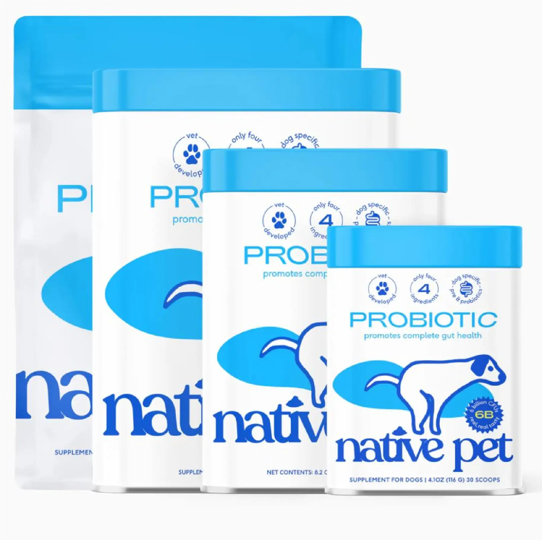 Native Pet Probiotic 8.20z - Vet-Developed Formula with 4 Natural Ingredients for Digestion & Gut Health Support