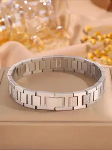 Men's Casual Classic Bracelet, Stainless Steel Bracelet, Fashion Jewelry for Party, Daily Clothing Decor, Trendy All-match & Exquisite Jewelry for Birthday Gift, Fashion Bracelets, High Quality Bracelet