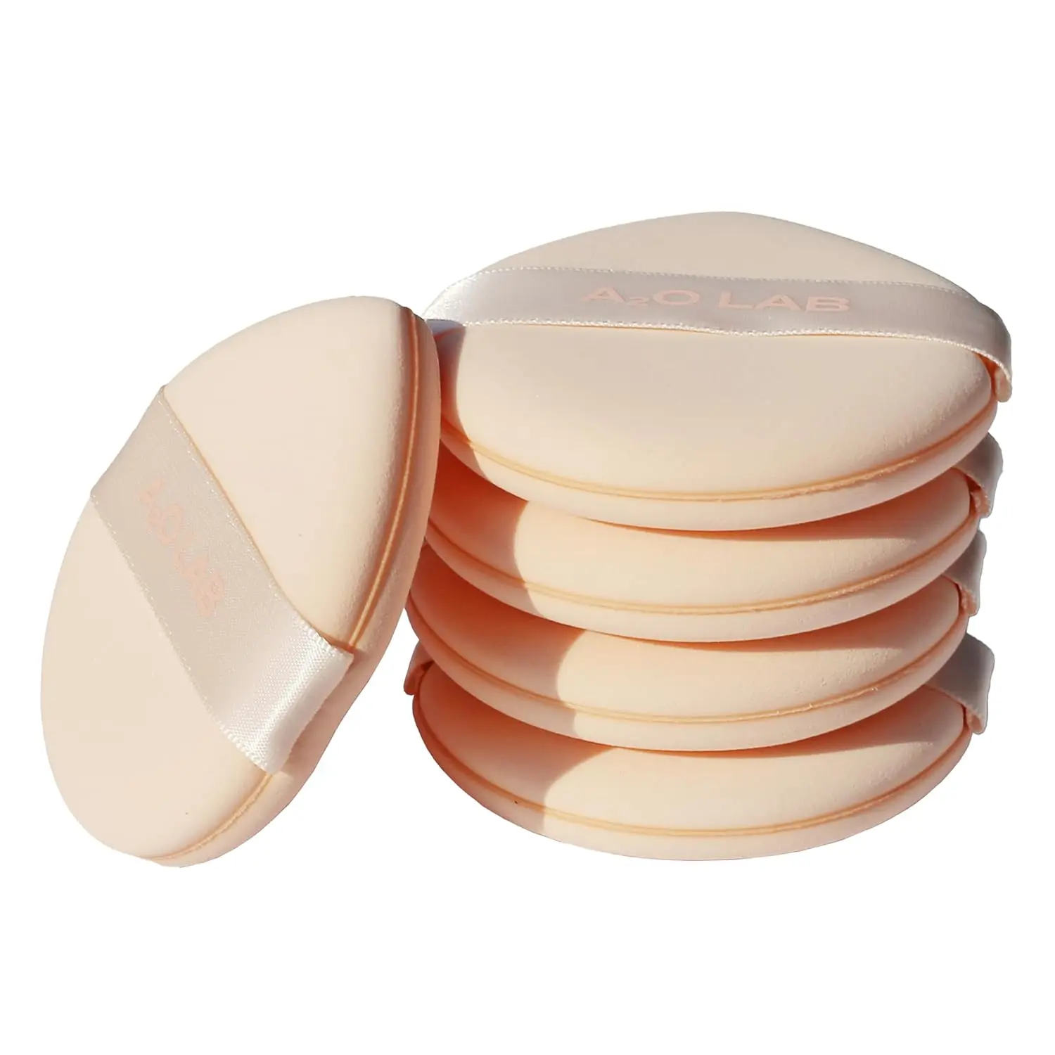 Studio Round Silky Silicone Makeup Sponge Set - Reusable Peach Cosmetic Applicators with Extra-Soft Rubycell, Airbrushed Look, Buildable Coverage, Ergonomic Design, All Skin Types, Blending, Smoothening