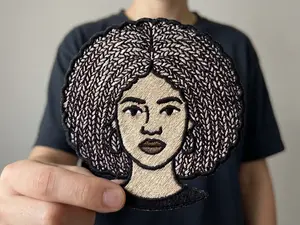 Custom Portrait Embroidery Patch | Iron-On Sew-On Personalized Logo Design