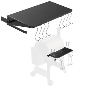 Folding Shelf for Traeger Pellet Grills, BAC362 Pellet Front Shelf with Hooks and Paper Towel Holder for Traeger Pro 22, Pro 575, Eastwood 22, Ironwood 650 and Century 22 Series Pellet Grill