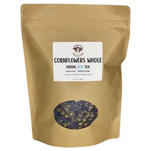 Witchy Pooh's Cornflowers Whole Loose Leaf Herbal Blue Tea, Caffeine Free Beverage