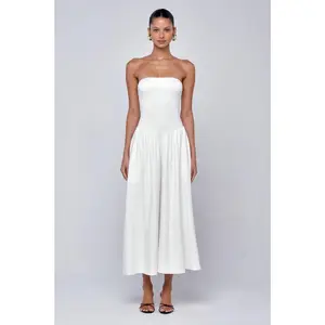 Mackenzie Dress in White Linen
